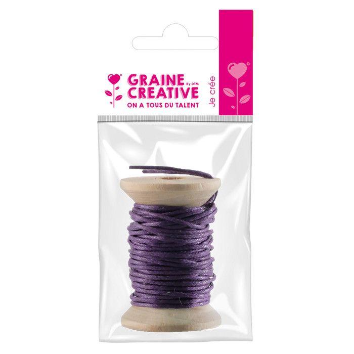 Graine créative Waxed Cotton Cord Purple 5m