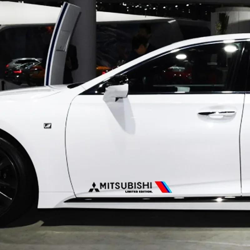 2 pz Adesivo Riflettente per Lato Portiera Auto Grafiche per Carrozzeria Decalcomania in Vinile per Mitsubishi ASX Lancer Pajero Outlander L200 Lancer EX Pajero