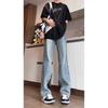 Jeans Men's Loose Straight Summer Light Color Hong Kong Style Men's Trendy Brand Wide Leg Trousers High Street Pants