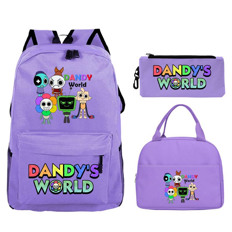 Sac d'étudiant Sac à crayons décontracté Sac à lunch Impression personnalisée Dandy'S World Around