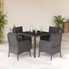 Vidaxl 5-Cz. Garden Furniture Set With Cushions, Black, Poly Rattan