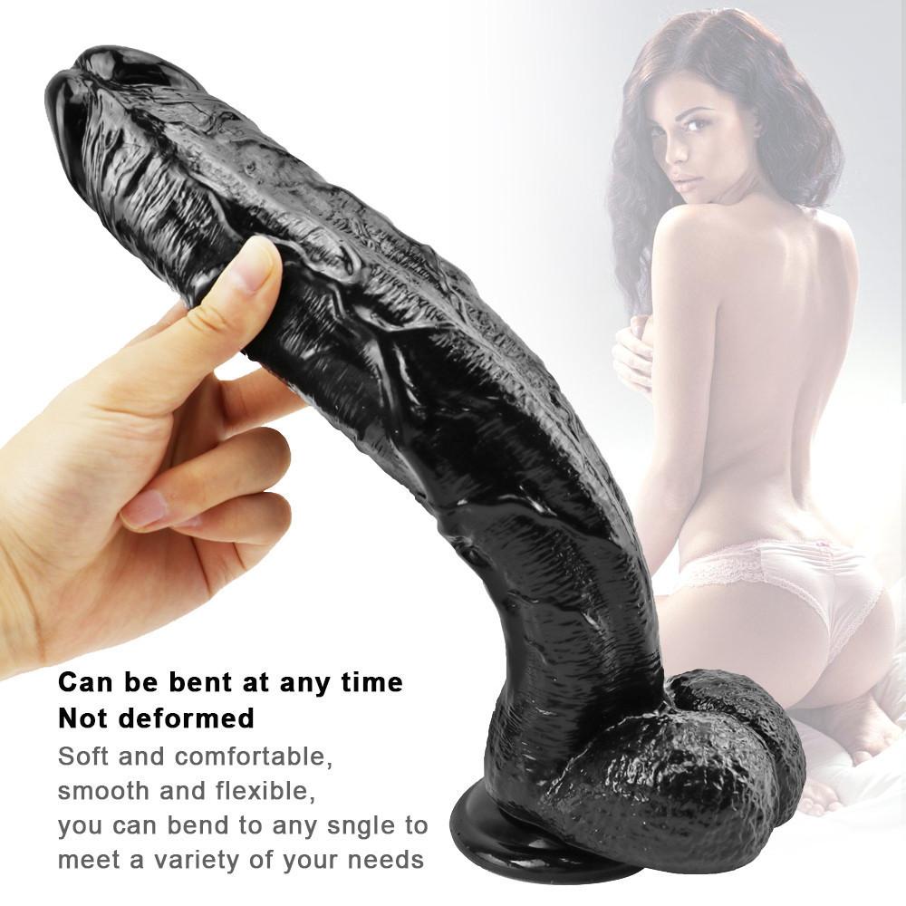 Black Huge Realistic  Dildo with Suction Cup Big Fake Dick Penis Butt Plug for Women Men Gay - Erotic Adult Sex Shop Toy