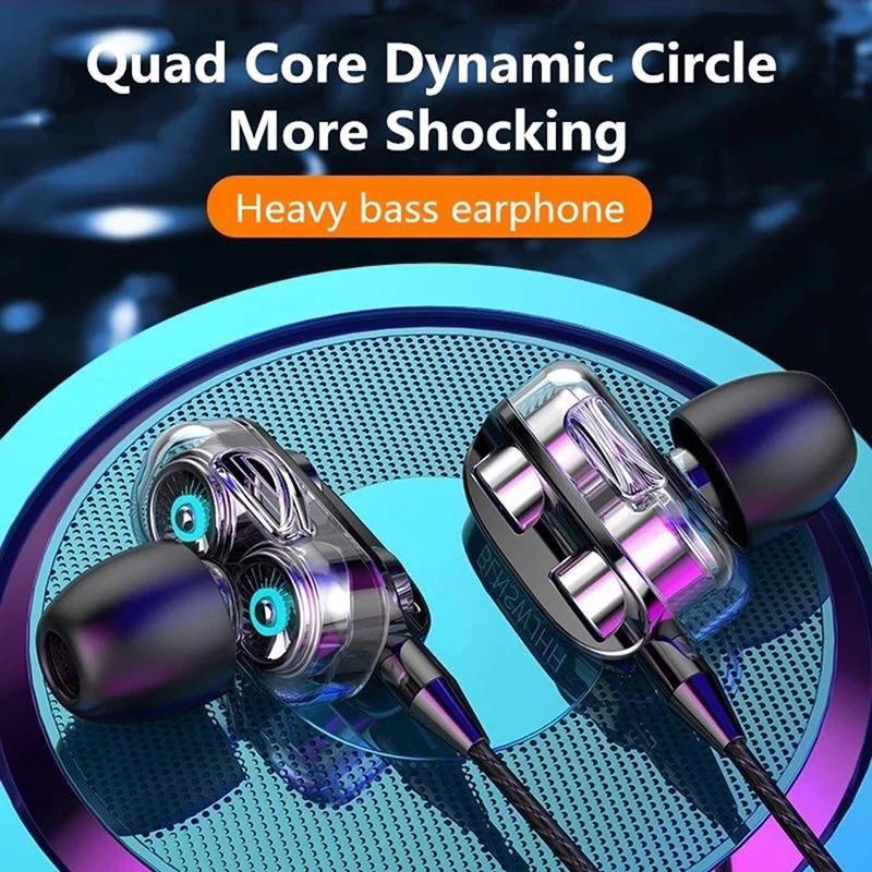 Dual Drive 6D Stereo Wired Earphone Headset Earbuds Bass 3.5Mm Gaming With Mic