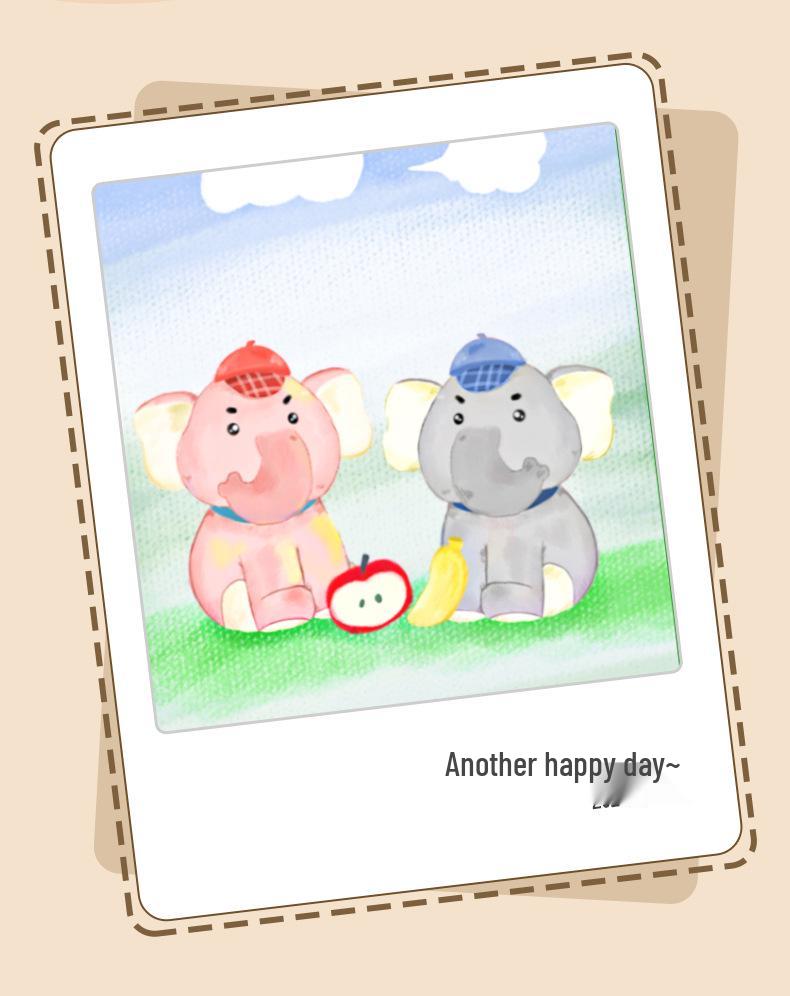 Plush Apple and Banana Elephant Toys and Figurines Dolls.