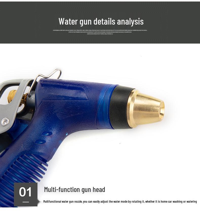 Sky Blue High-Pressure Copper Water Nozzle for Car Wash and Gardening