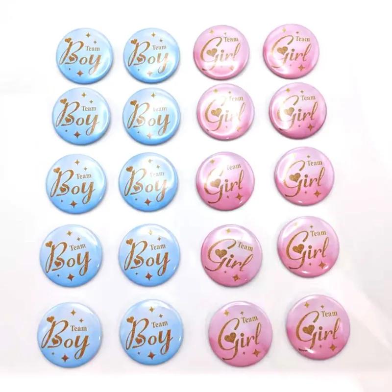 10 Baby Baptism Party Badges with Team Boy/Girl Footprint Emblems, Suitable for Birthday Parties and Baby Shower Decorations