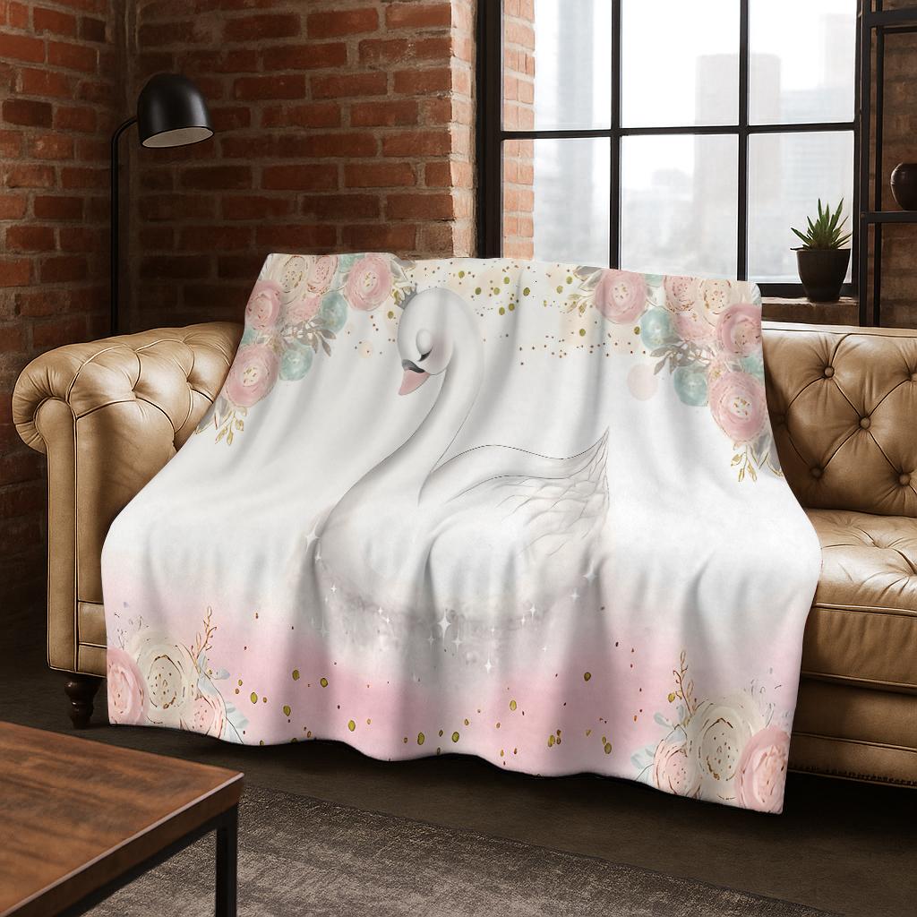 Ballet Girl Ballerina Fairy Cartoon Cute Flannel Blanket Soft Warm Blanket for Home Bedroom Office Travel Camping Picnic Gift