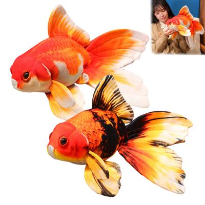 Goldfisch Plüschpuppe Realistisches Fischförmiges Wurfkissen Weiche Stofftierpuppe zur Heimdekoration Kindergeschenk und Kuschelpartner