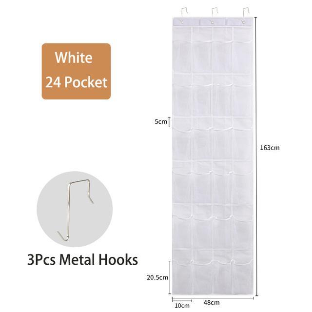 

24/12/28 сетчатые карманы, настенный органайзер для обуви, полка над дверью, тканевый шкаф, шкаф, сумка для хранения разной обуви 24 Pockets белый