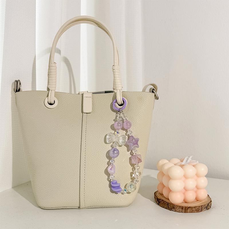 

Luminous Beads Mobile Phone Chain Wrist Strap Keychain Girl Woman Anti-Lost Cell Phone Case Fashion Pendant Phone Lanyard белый