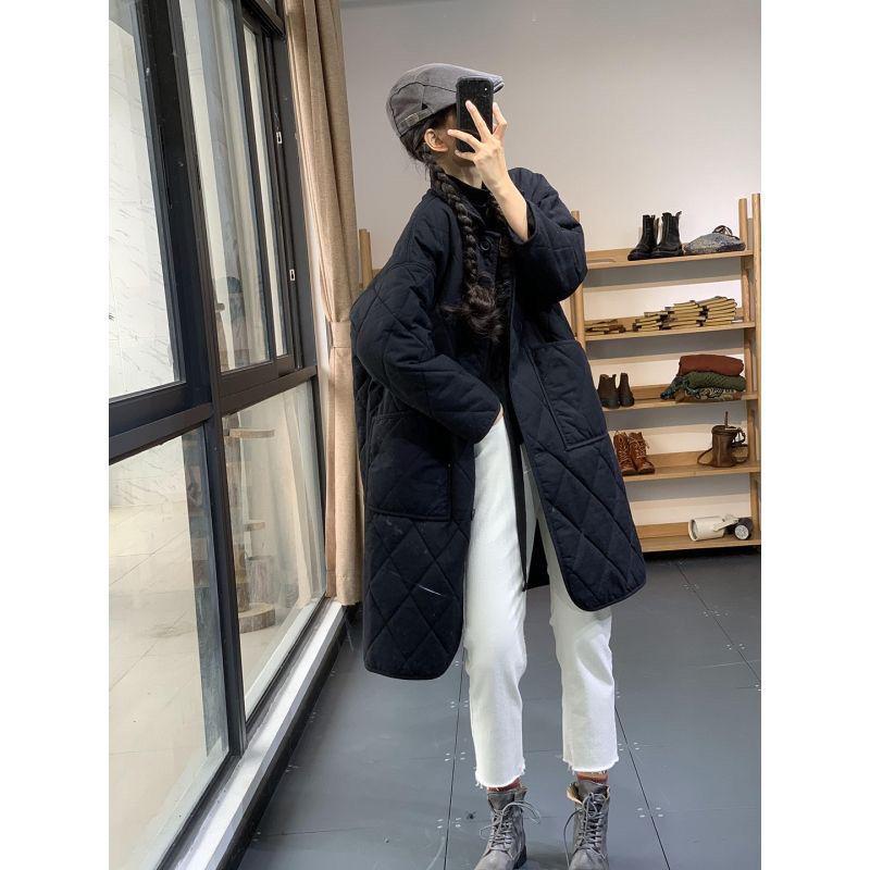 Autumn/Winter Mid-Aged Plus Size Women's Warm Plaid Long Sleeve Cotton Shirt Jacket
