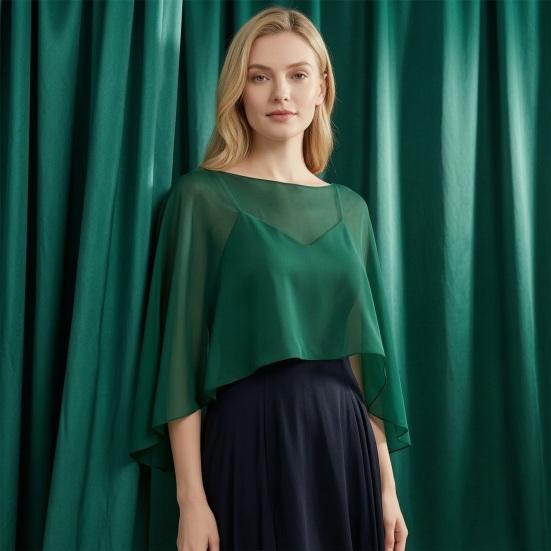 Soft Drape Blouse for Air Conditioned Rooms Women's Shawls And Wraps Evening Dress, Chiffon Shawl, Elegant Sophisticated Office Casual Wear