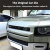 Car Front Grille Moulding Trim Rod For Land Rover Defender 90 110 -2024 Gloss Black Grille Cover Frame Decoration Parts