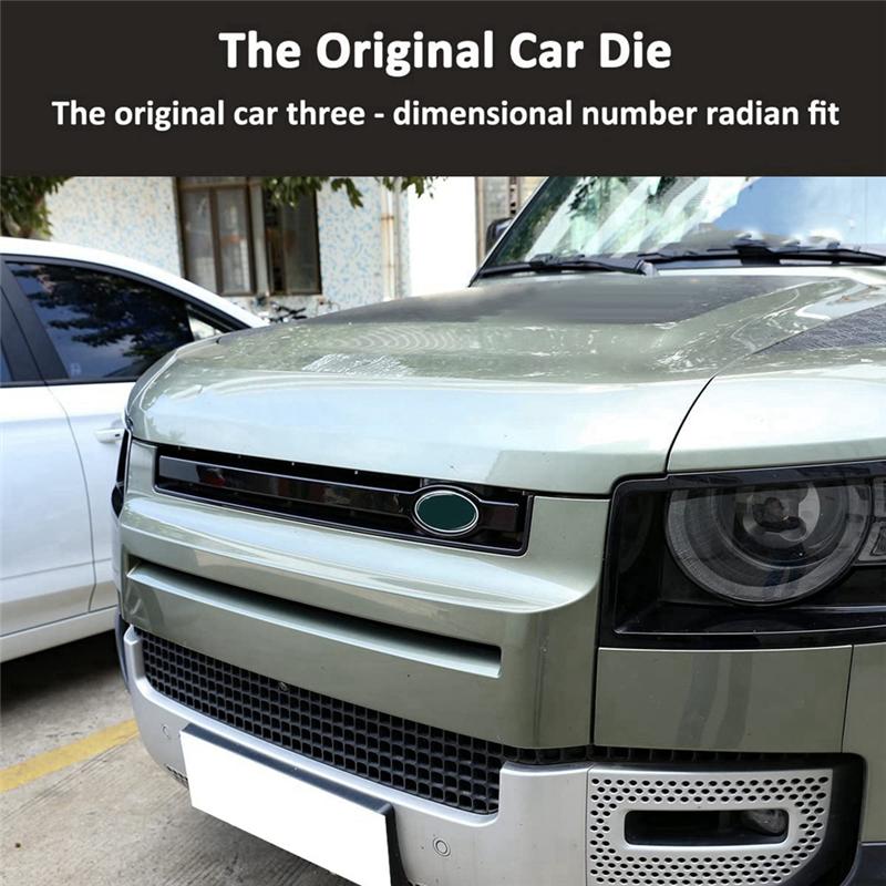 Car Front Grille Moulding Trim Rod For Land Rover Defender 90 110 -2024 Gloss Black Grille Cover Frame Decoration Parts