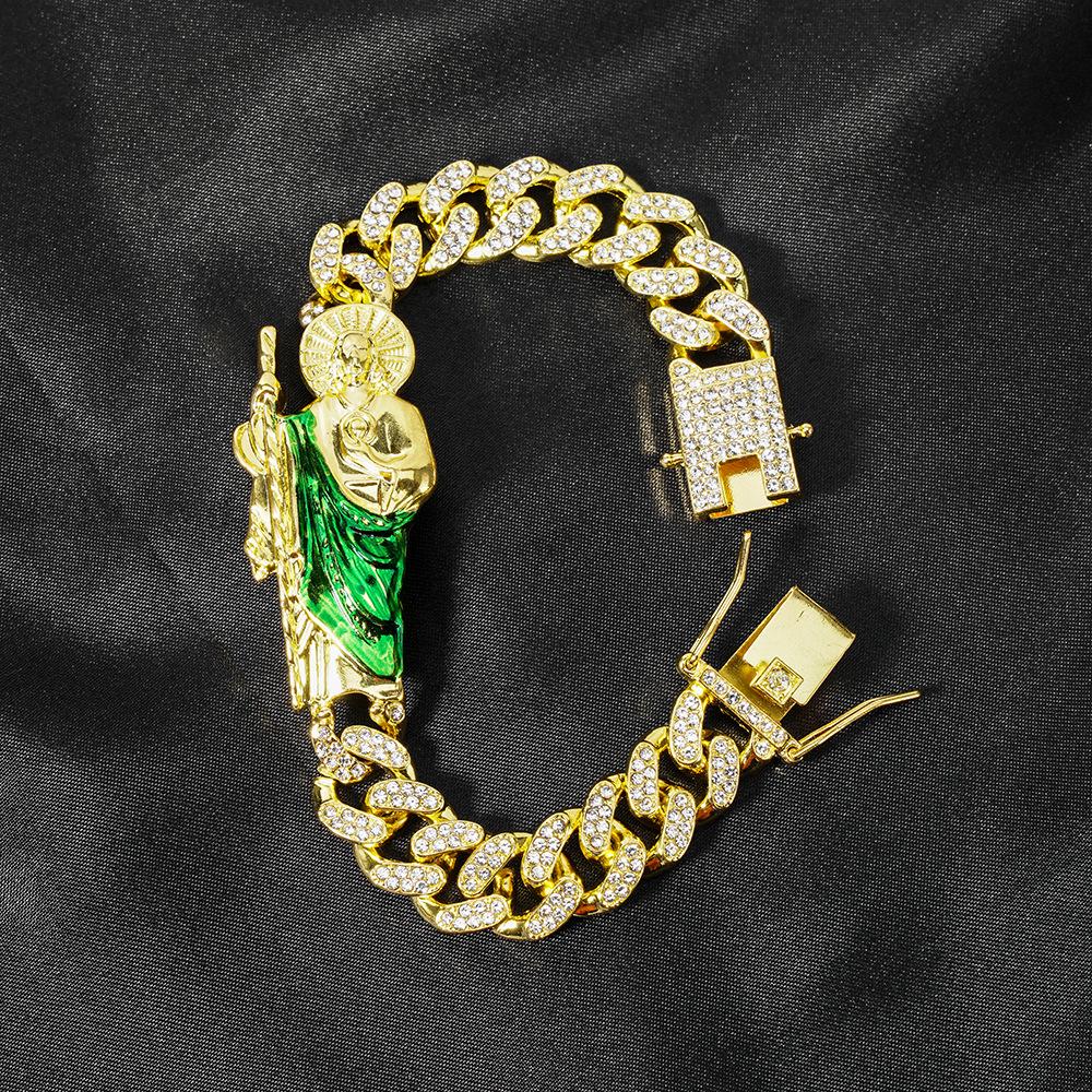 Hip Hop Hipster Diamond Bracelet Cuban Chain Full Diamond Chain Jewelry