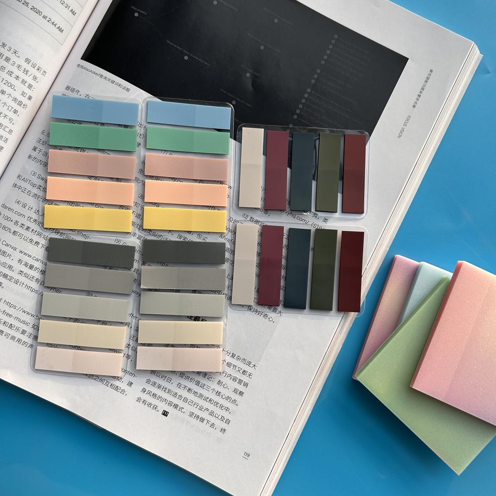 800sheets Transparent Fluorescent Index Tabs Pet Classification Flags Sticky Note For Page Marker Planner Stickers