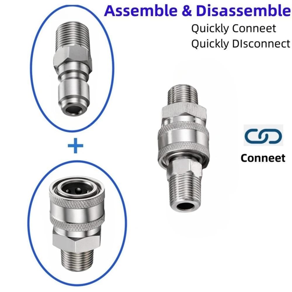 Raccordi Rapidi in Acciaio Inossidabile da 3/8" per Idropulitrici ad Alta Pressione