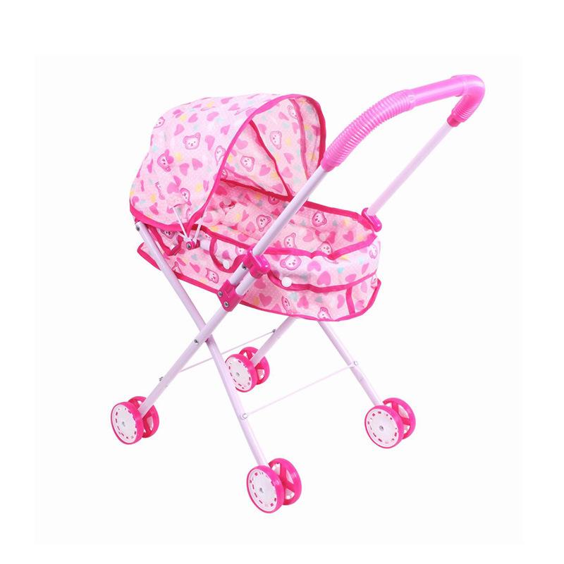 Foldable Girls' Playhouse Stroller with Street Stall Simulation