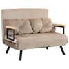 Sleeper Chair, Guest Bed, Wood Armrests, Metal Frame, Up To 120 Kg, 102x73x81cm, Light Brown