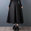 Plus Size High Waist Black Vintage Casual Spring Autumn Loose Long for Woman Skirts Womens Skirt