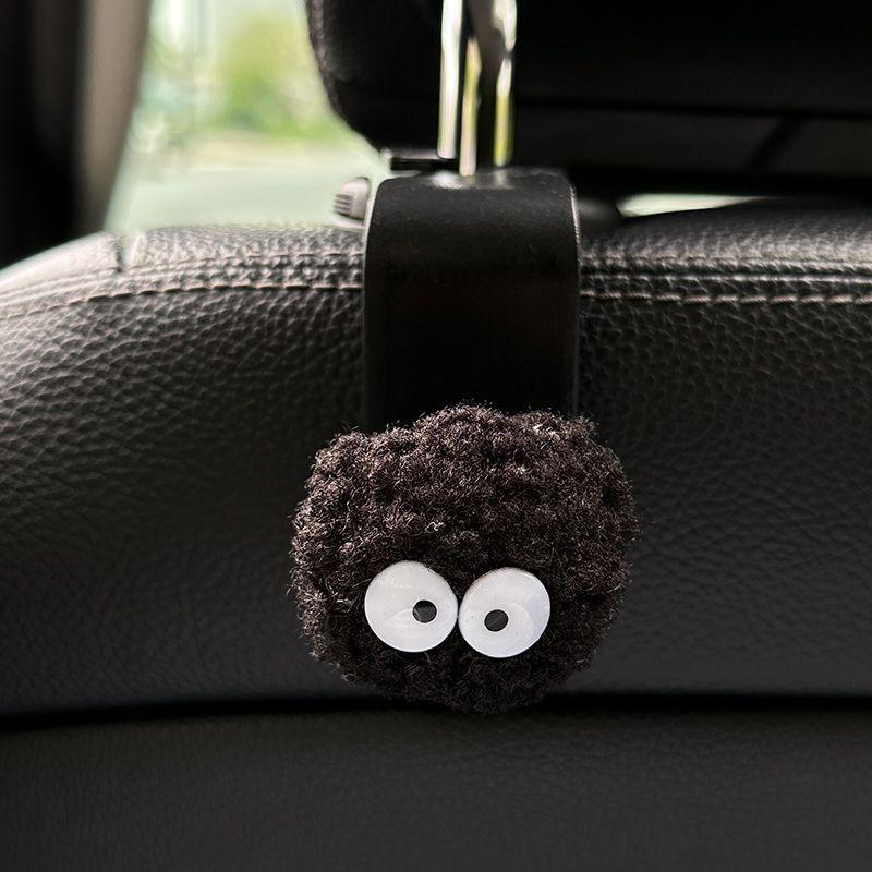 Cute Little Coal Ball Car Seat Back Hook Portable Auto Back Seat Organizer Hanger Storage Holder Auto Interior Accessories