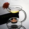 BRTransparent Glass Candlestick Candle Holder Scented Tray Scented Burner Essential Oil Candle Stick Holder Home DecorationEY