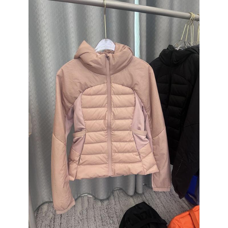 Light and thin sports down jacket slim and thin windproof hooded yoga fitness running outdoor warm jacket women