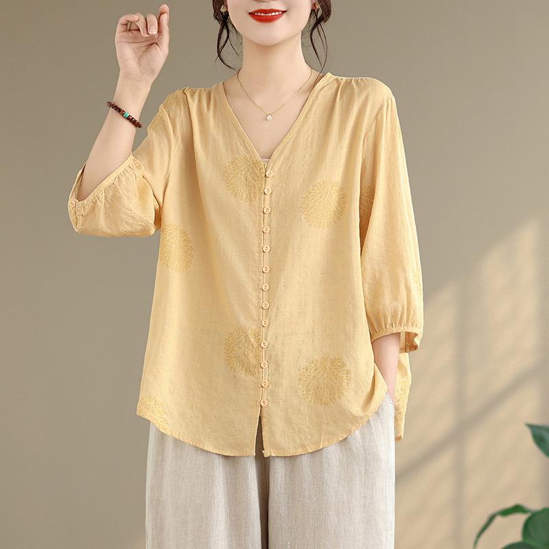 

Korean Retro Plus Size Slimming Cotton & Linen Two-Piece Summer Set for Women (2026 Edition) L