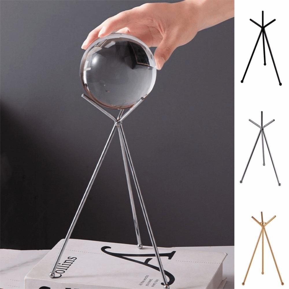Simple Triangle Crystal Ball Base Gold/Silver Sphere Display Stand  Desktop Ornaments