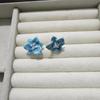 Blue Flower Stud Earrings: Elegant Seaside Vacation Style, Perfect for Summer