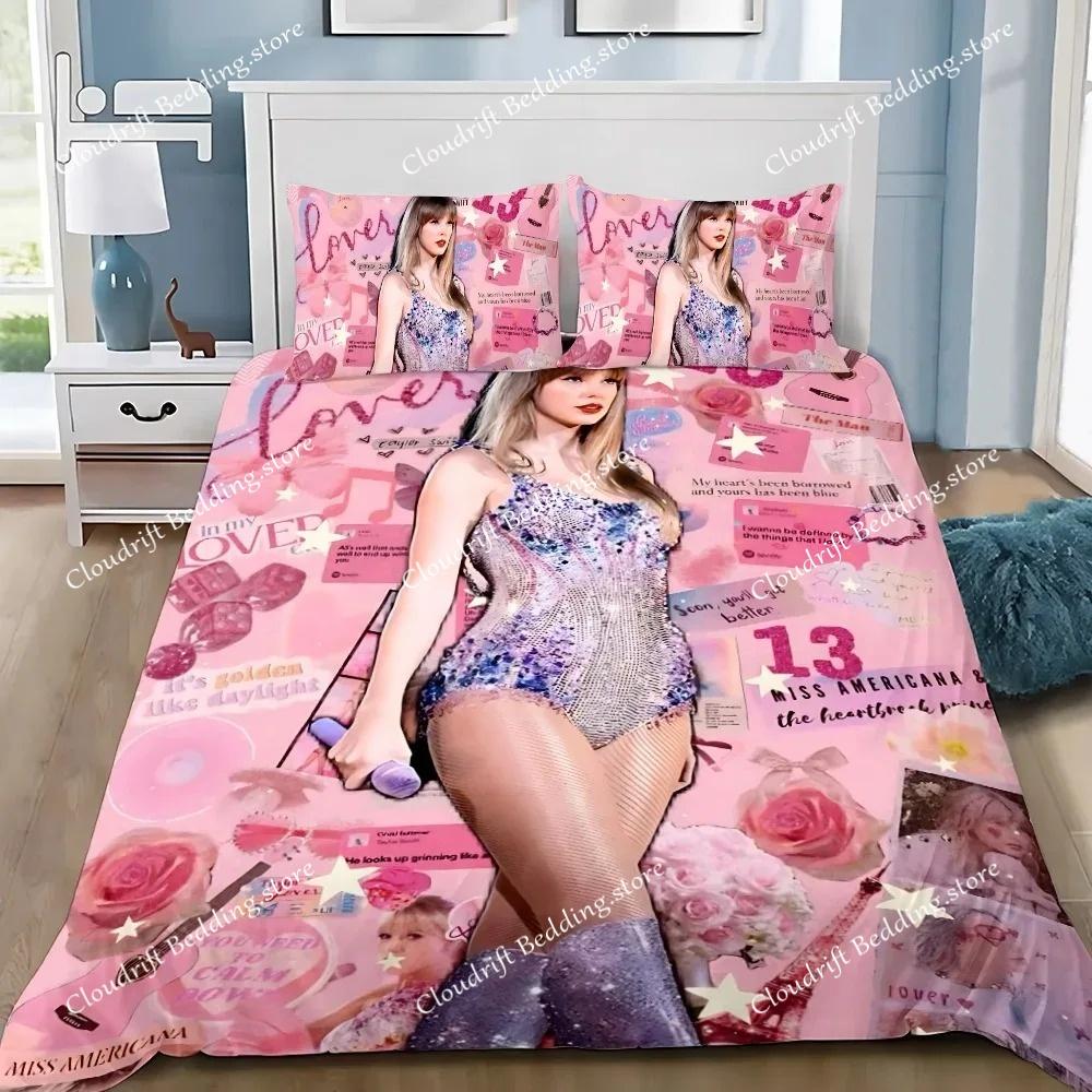 Top Stream Singer t-Taylor Bed Covers Bedding Set,T-Swizzle Cover Modern Printed ,Birthday Gifts king Queen Size Boys Adult