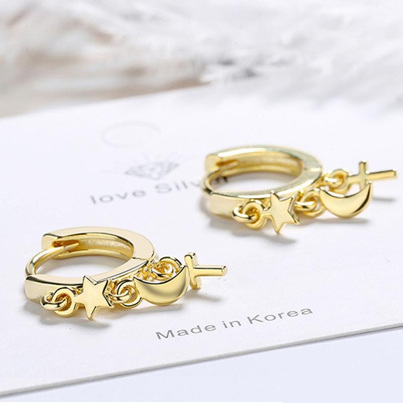 BELLA BOX Luxury Women Drop Earrings Stars And Moon Earrings Wedding Engagement Party Gift