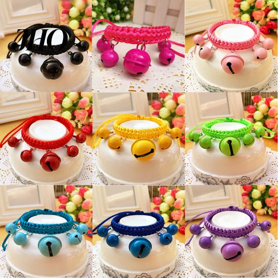 Cute Fashion Adjustable Nylon Dog Puppy Big Bells Collar Necklace Pet Supply