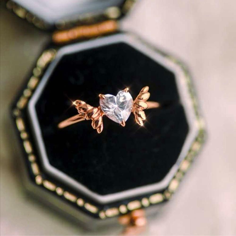 Hot Sale, Beautiful Creative Micro-inlaid Zircon Love Ring Women's Personalized Creative Ring Jewelry