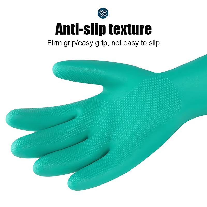 Dishwashing Nitrile Gloves Waterproof Oil Resistant Anti-Scratch Reusable Gloves for Kitchen Household Daily Cleaning