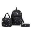 1 Set 3 In 1 Women College Student Backpack Large Capacity Casual Travel Daypack Stylish Versatile Laptop Bag for School