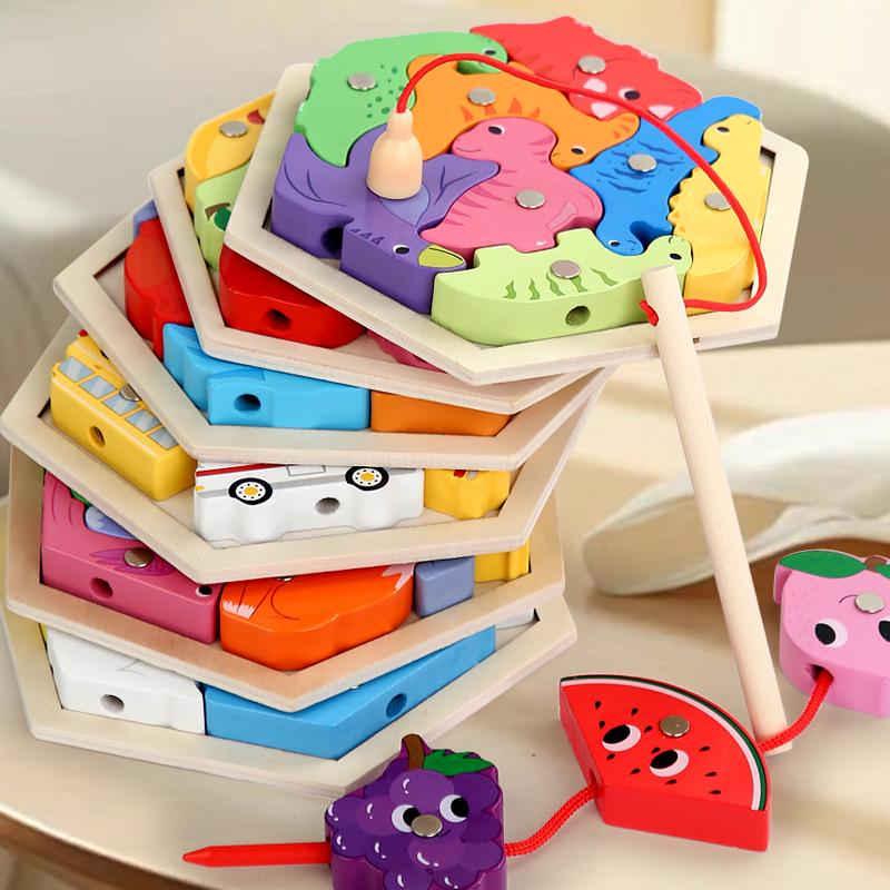 

3D Hexagonal Fishing Puzzle: Creative Educational Toy for Grasping Fruits, Vegetables & Transportation