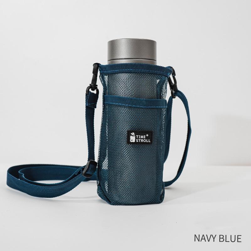 

1 шт. Портативный спортивный чехол для бутылки с водой, сетчатый рукав, сумка-чехол, карман для бутылок, карман для чашки, аксессуары для кемпинга, питьевая посуда тёмно-синий