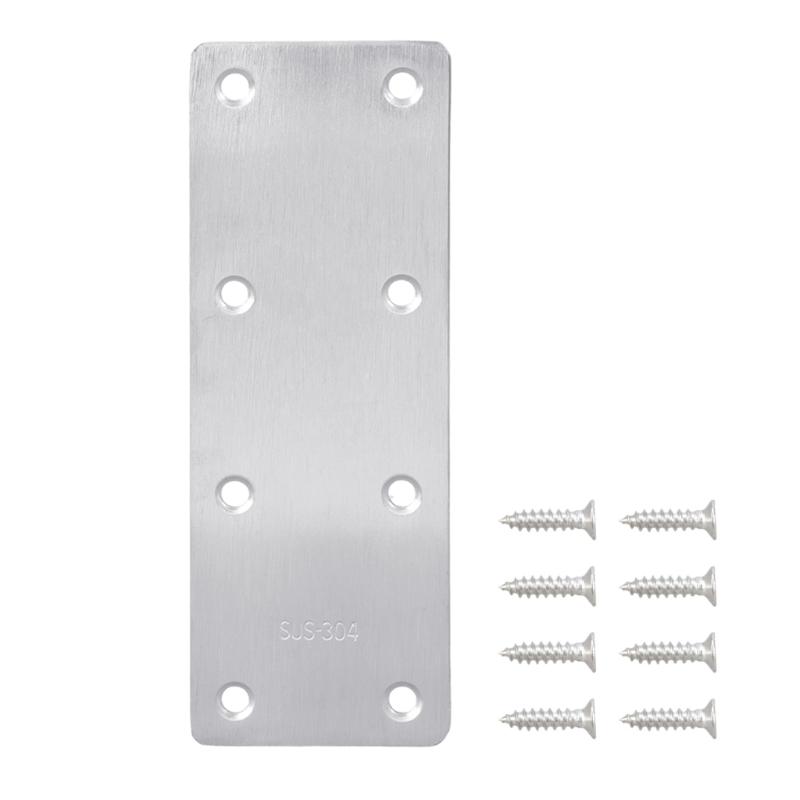 4Pcs Stainless Steel Metal Straight Brackets With Screws Repairing Mending Plate for Wood Furniture Easy To Install