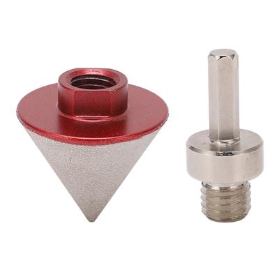 Punta Diamantata Smussatrice 48MM con Convertitore Angolo 60 Gradi Cono Smusso Fresatrice per Marmo Vetro