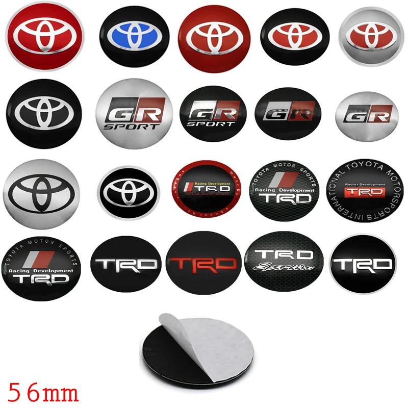 4Pcs 56mm Car Wheel Center Hub Cap Badge Sticker Cover Accessories For Toyota Prado Aqua Hilux Camry Rav4 Prius TRD Venza GR Spo