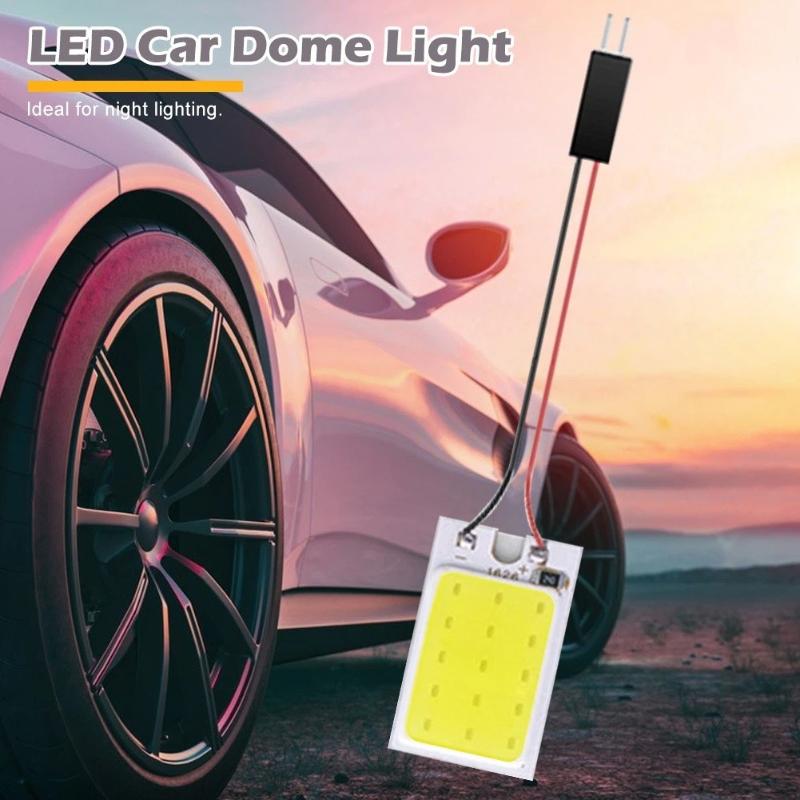 Car Interior Led Panel Light Kit Super Bright Cob Universal Adapters For Auto Dome Trunk Lighting Replacement