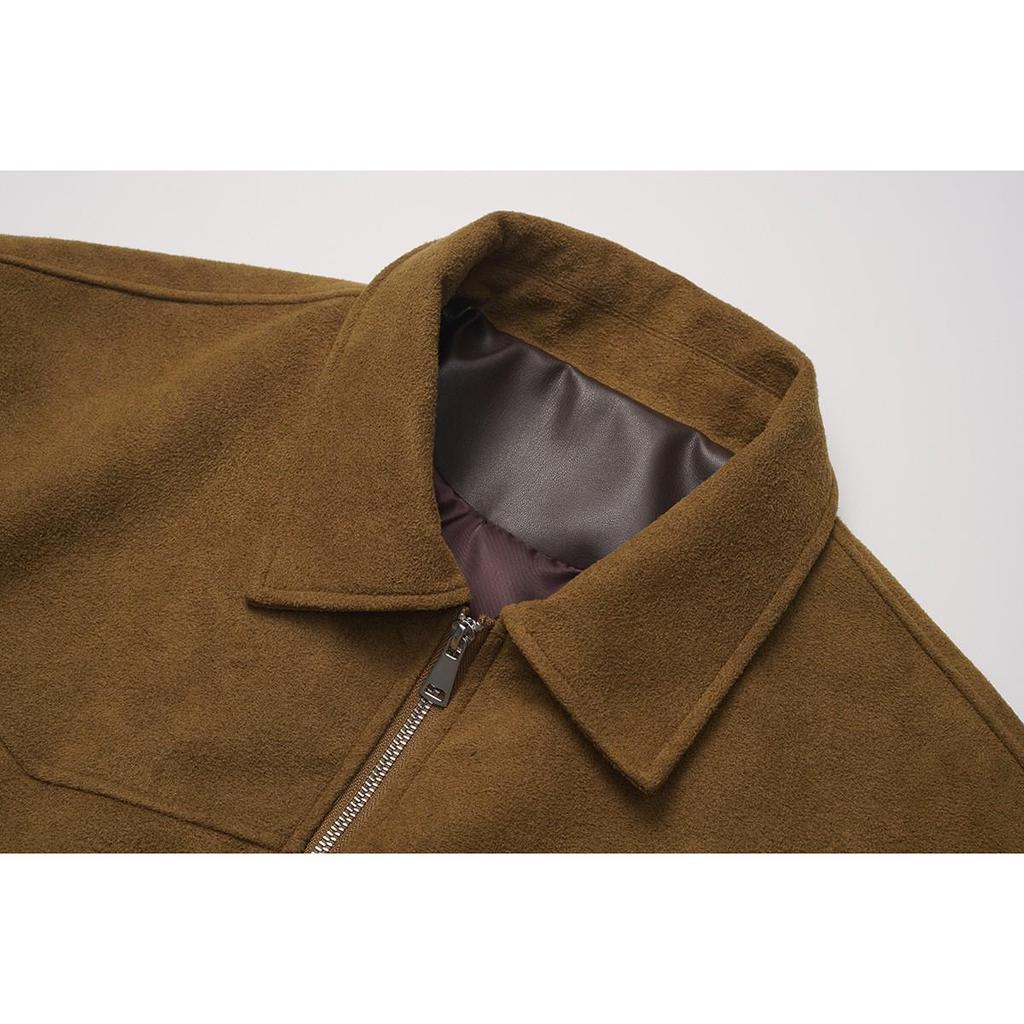 FEE THE END Men's Retro Suede Workwear Jacket - Loose Lapel Silhouette