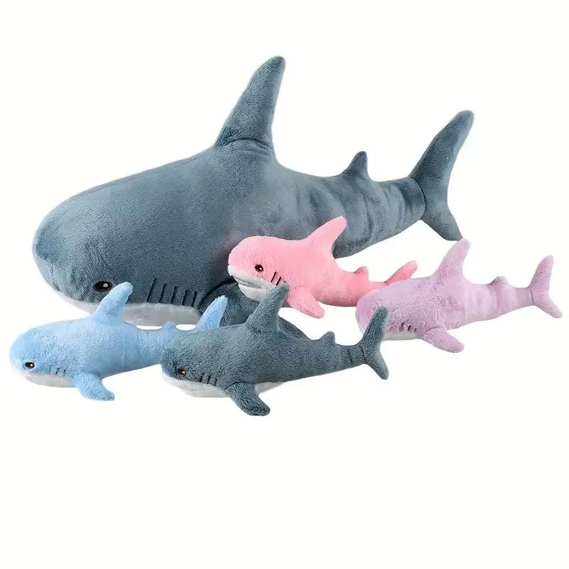 

Cute Mother-Baby Shark Five-Piece Soft Stuffed Animal Giant Soft Shark Pillow Chubby Shark Pillow for Boys and Girls Ready Gifts 55cm