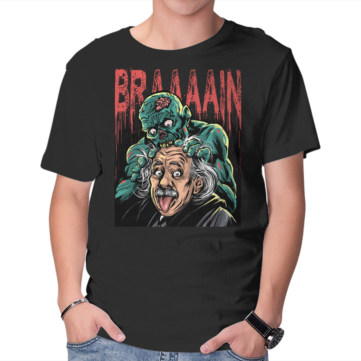 Unisex Crew Neck T-Shirt The Most Delicious Brain Graphic Short Sleeve Casual Tee XXL