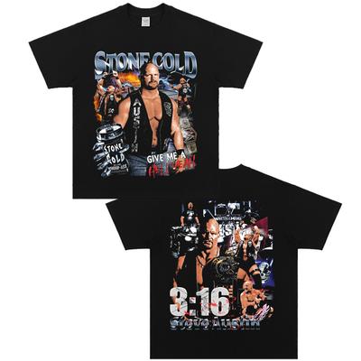 Stone Cold Steve Austin Freizeit Wrestling Pure Vintage Kurzarm T-Shirt Hohe Qualität Luxusmarke Verkauf Beliebte Stile