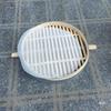 Cesta grande de bambú con borde de aluminio y rejilla para cocinar al vapor para Baozi y Mantou