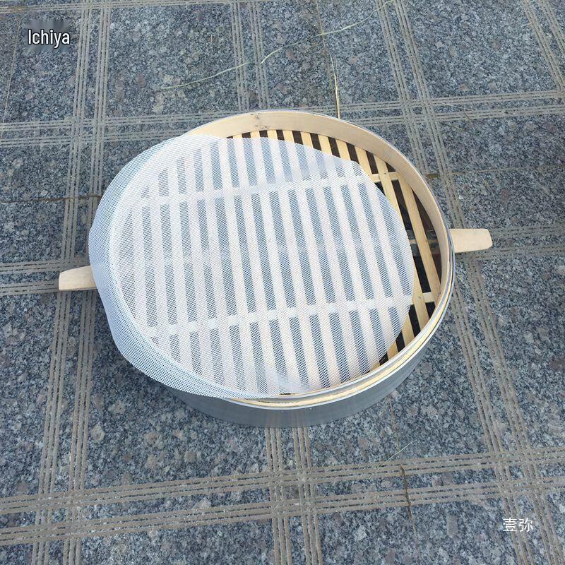 Cesta grande de bambú con borde de aluminio y rejilla para cocinar al vapor para Baozi y Mantou