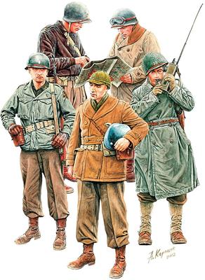 Miniart American Officer Special Edition Figure Set 5 Pieces Plastic Model MA35477 1/35