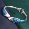 National Drop Craft Pisces Carp Bangle 925 Silver Fashion Personality Animal Fish Opening Bracelets SL036